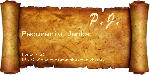 Pacurariu Janka névjegykártya